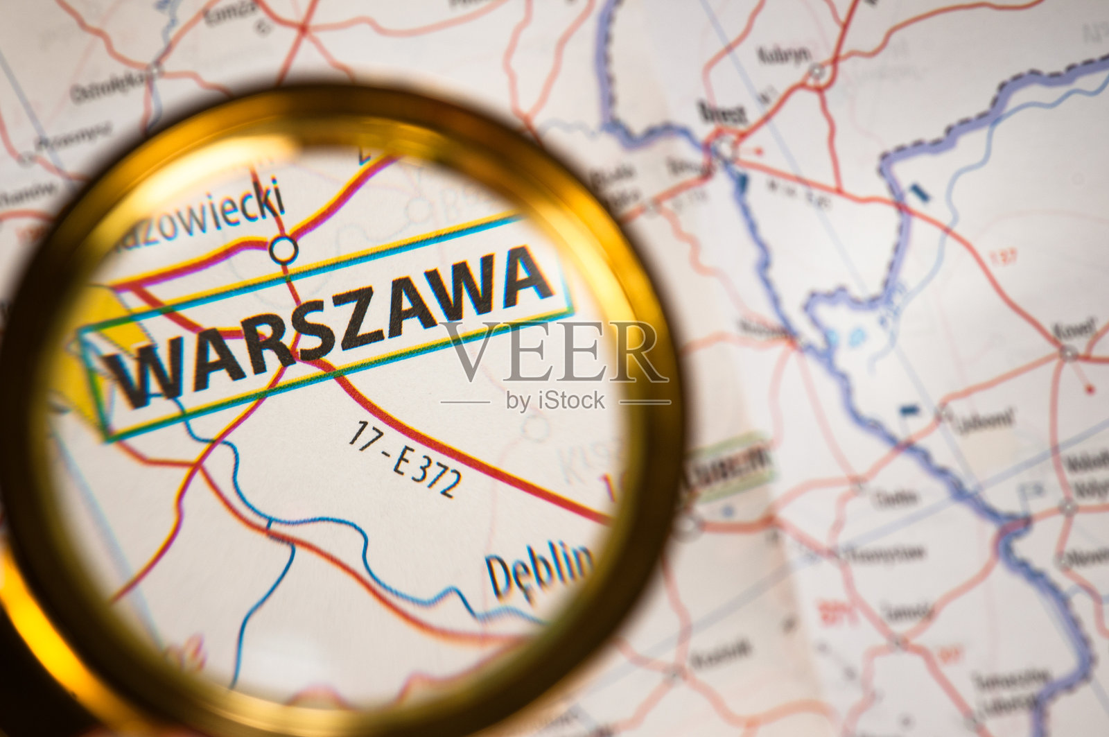 地图上的华沙照片摄影图片