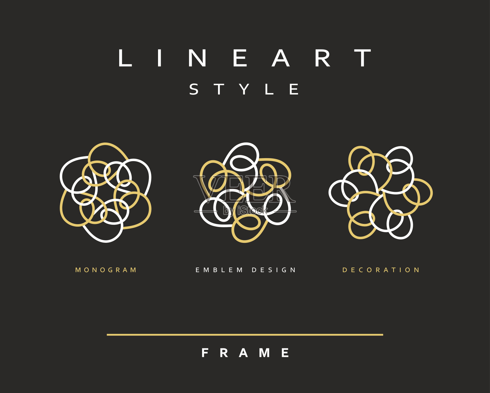 设计元素的集合。优雅的字母组合设计。插画图片素材