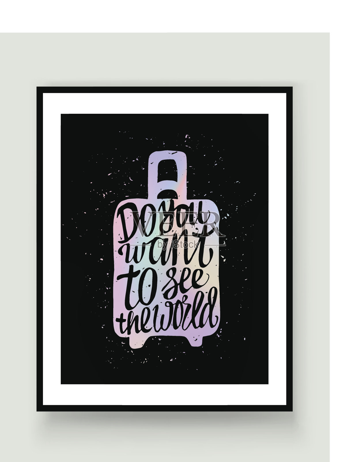 带行李箱的励志旅行海报插画图片素材