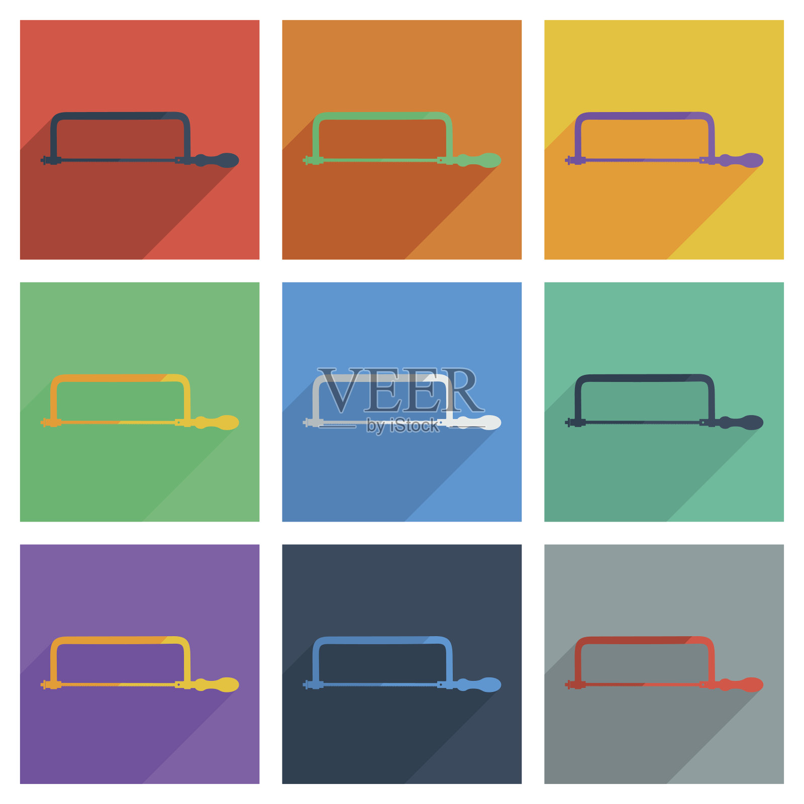 集建筑与阴影平面概念现代设计插画图片素材