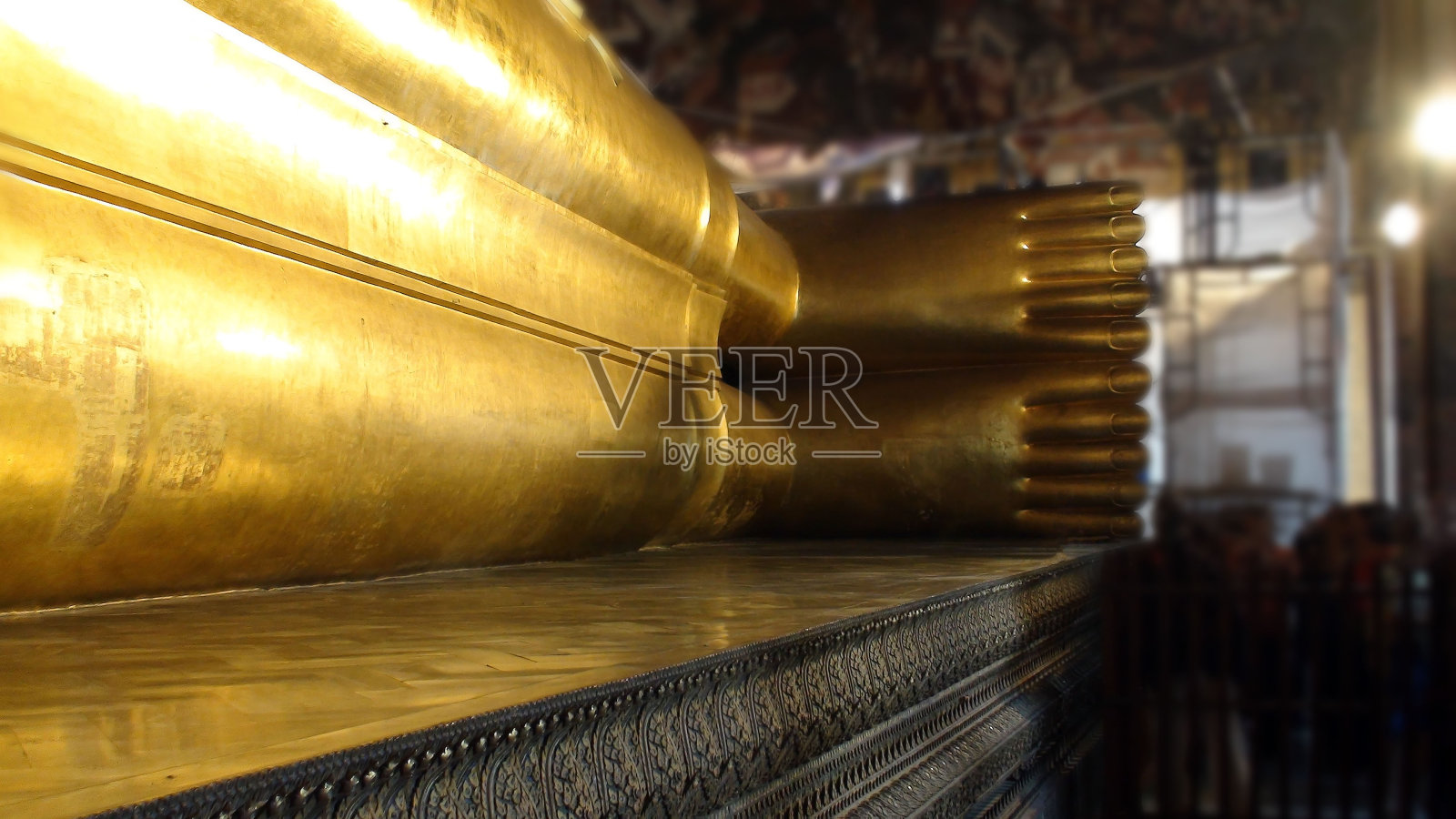 泰国曼谷卧佛寺卧佛之腿。东南亚照片摄影图片