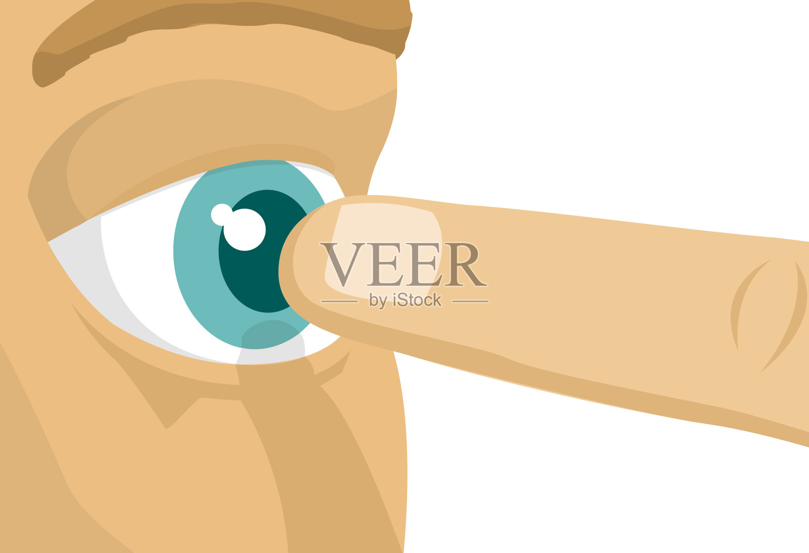 手指快要戳开眼睛了插画图片素材