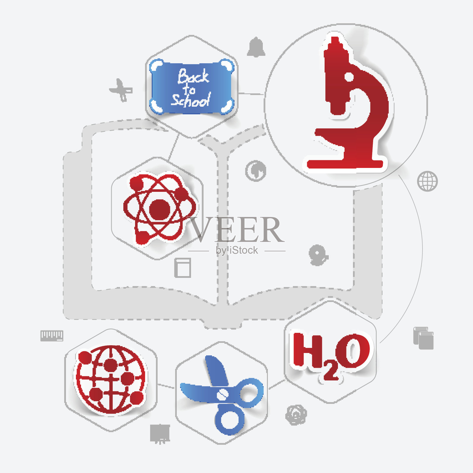 教育贴纸信息插画图片素材