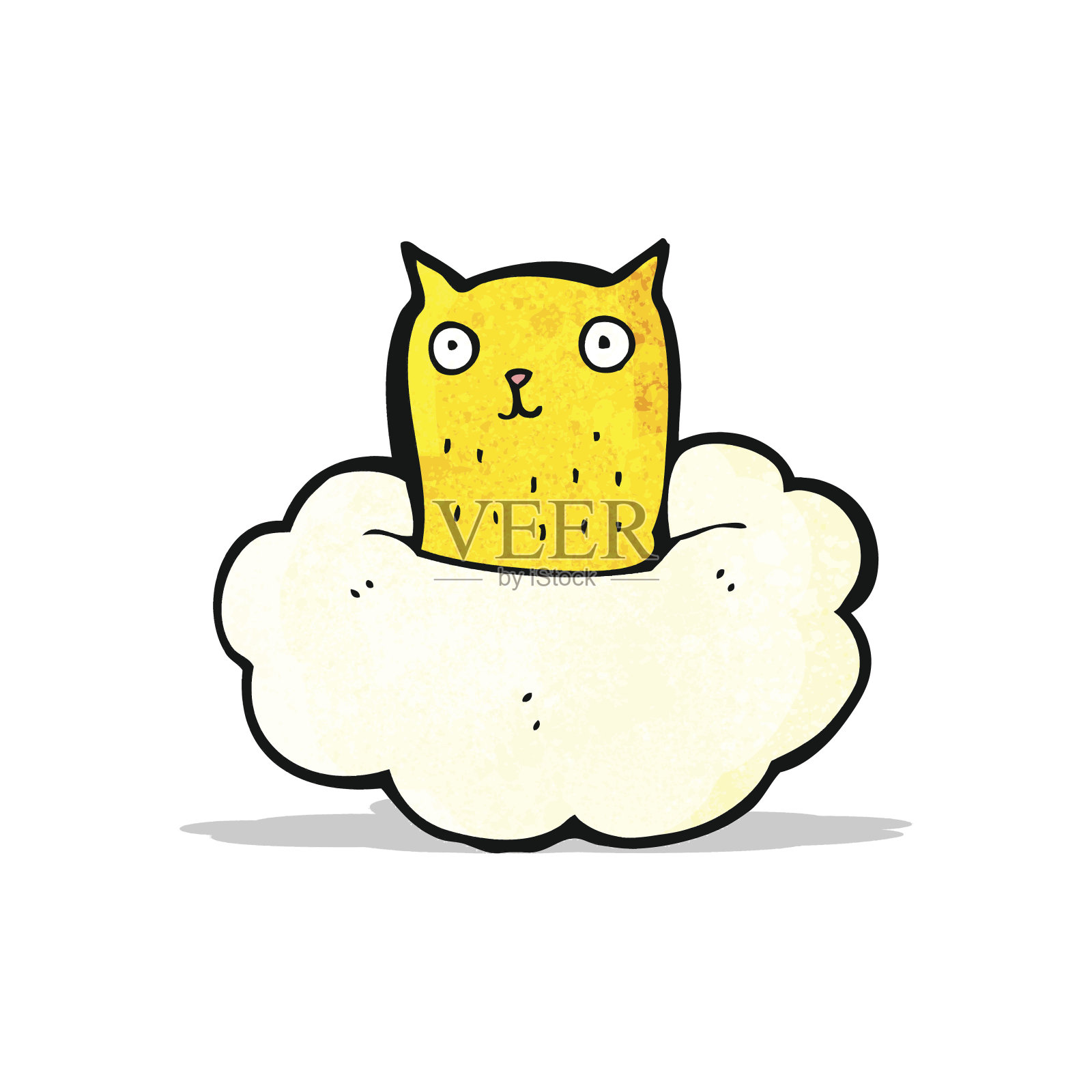 卡通猫在云端插画图片素材