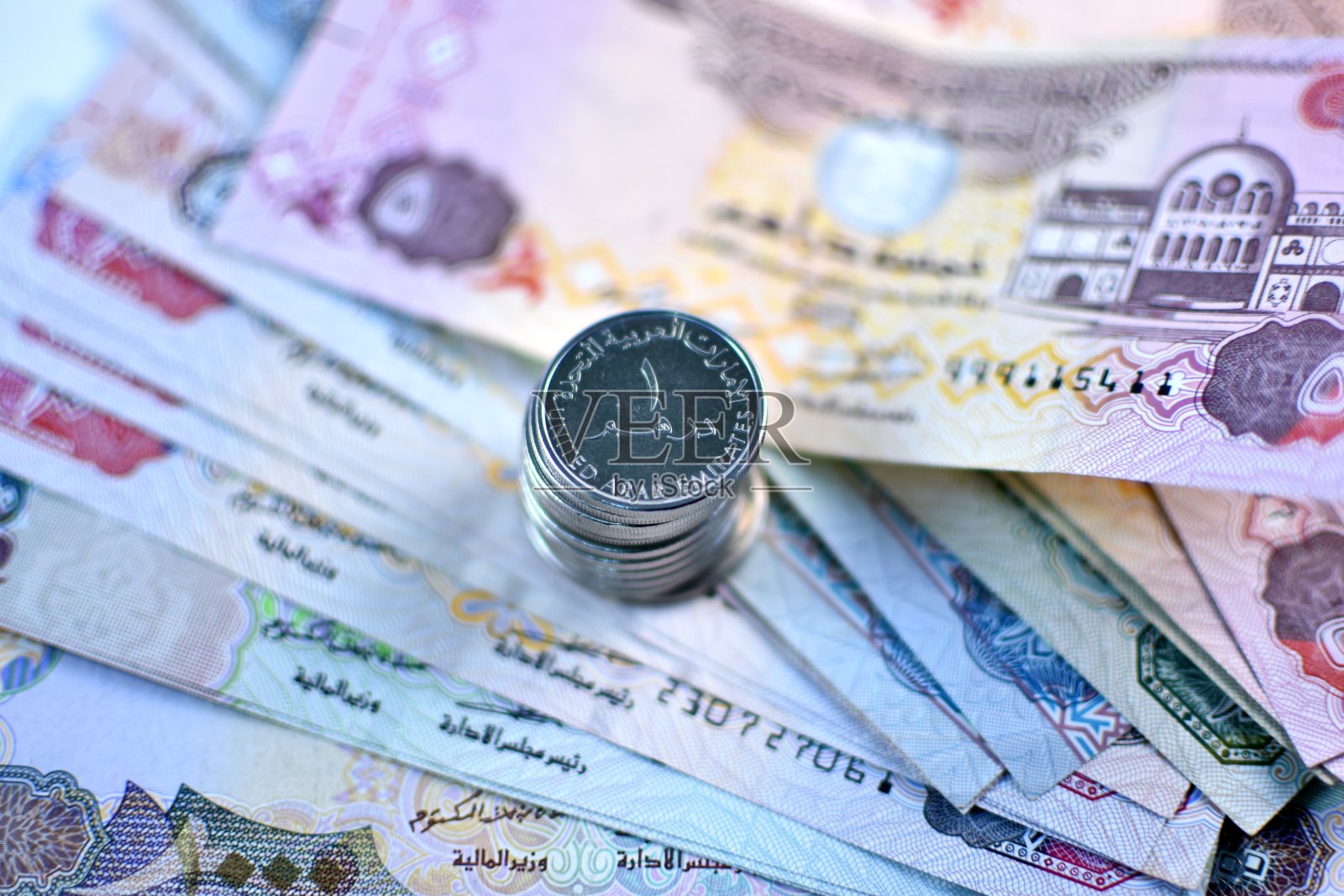 阿联酋迪拉姆货币特写照片摄影图片