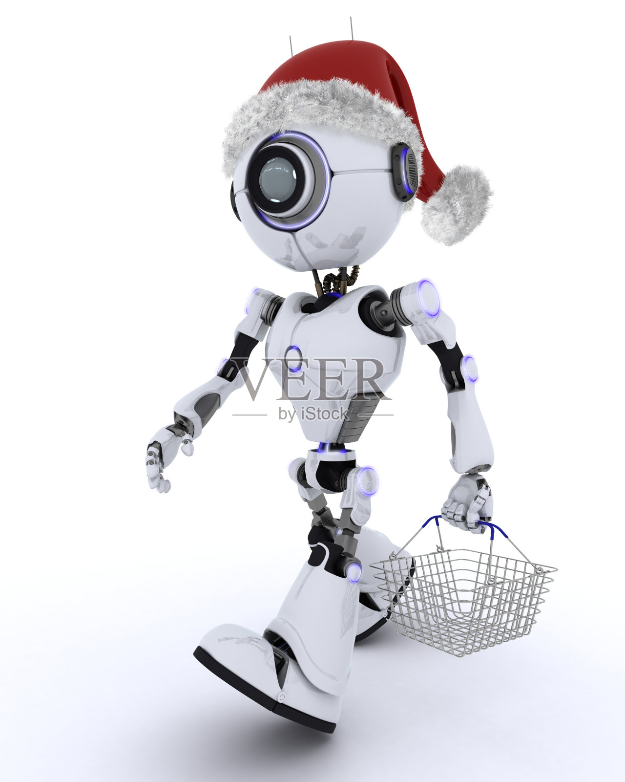 机器人圣诞购物照片摄影图片