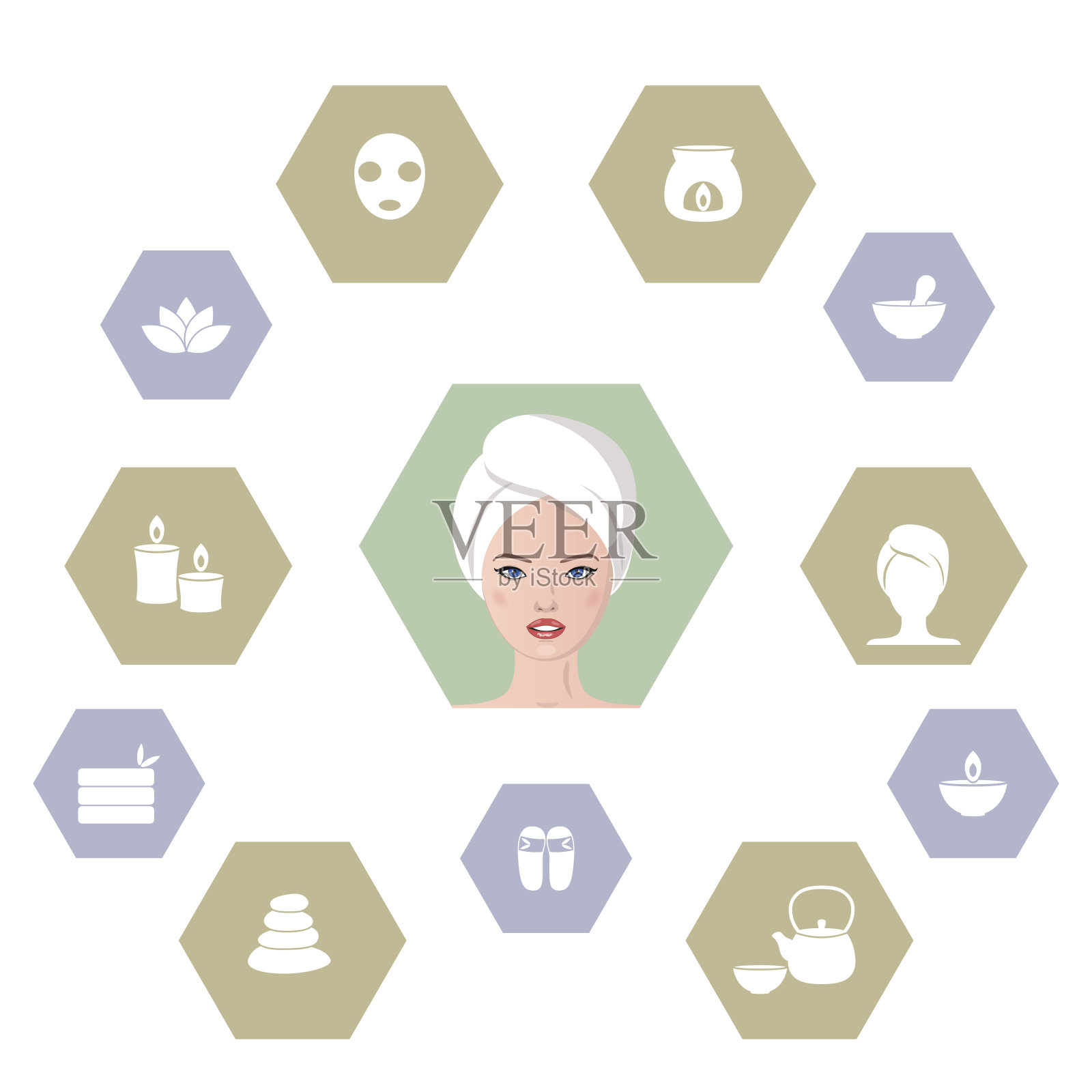 水疗中心的概念。插画图片素材