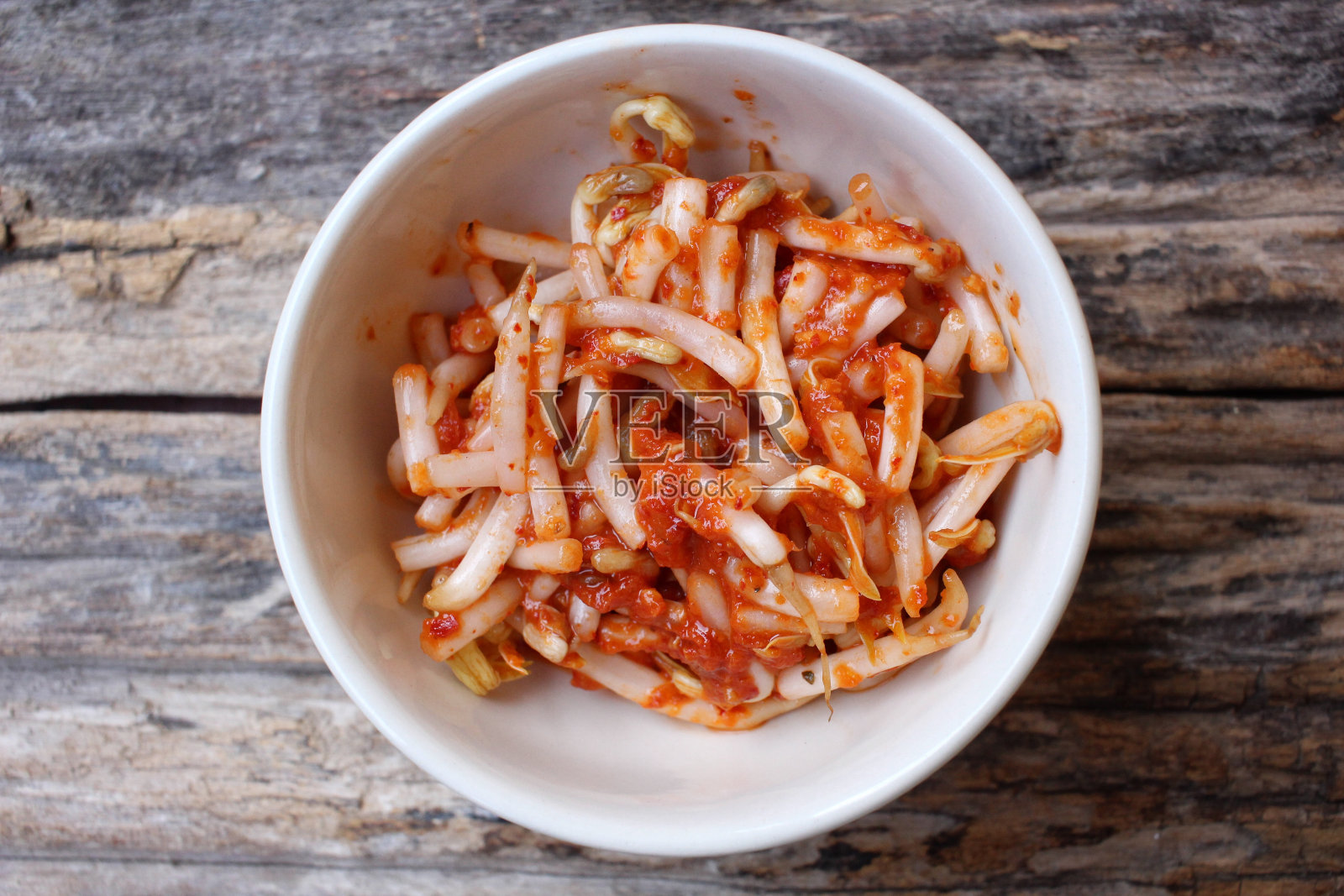 豆芽，泡菜，韩国食品照片摄影图片