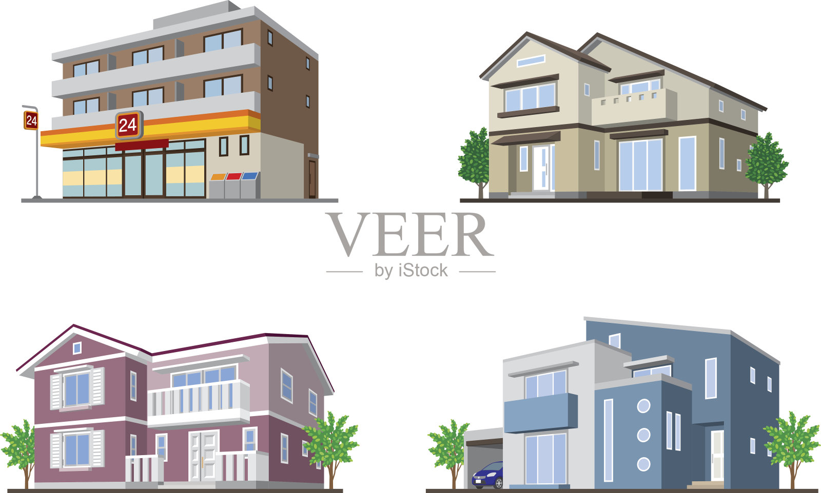 建筑插画图片素材