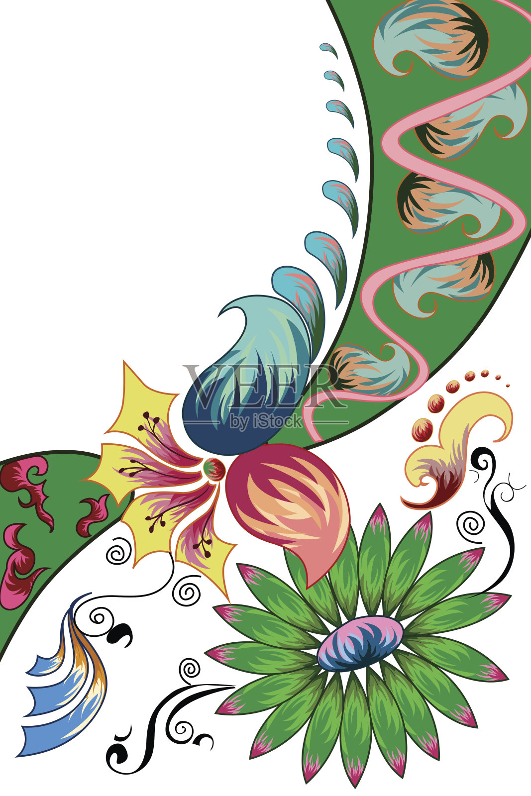 花朵装饰的背景插画图片素材