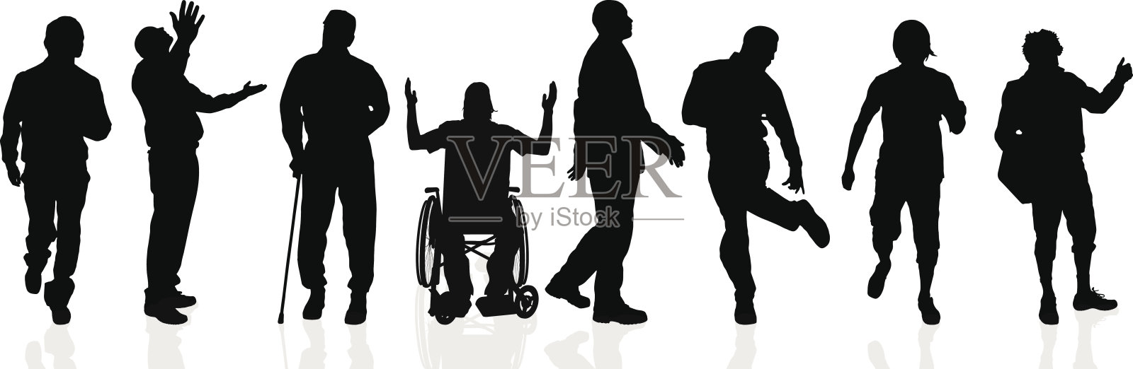 矢量剪影的人。插画图片素材