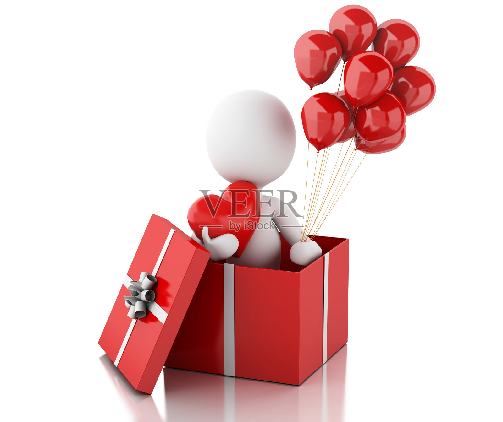 3白种人爱红心。照片摄影图片