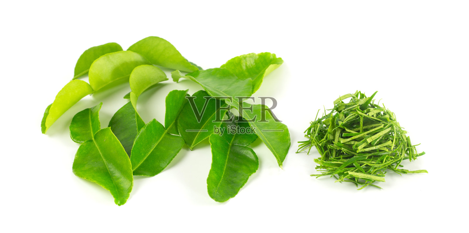 白色背景上的新鲜卡菲叶照片摄影图片