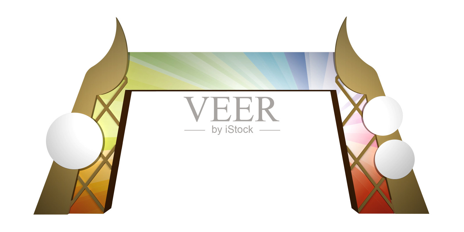 展览网关在白色背景组照片摄影图片