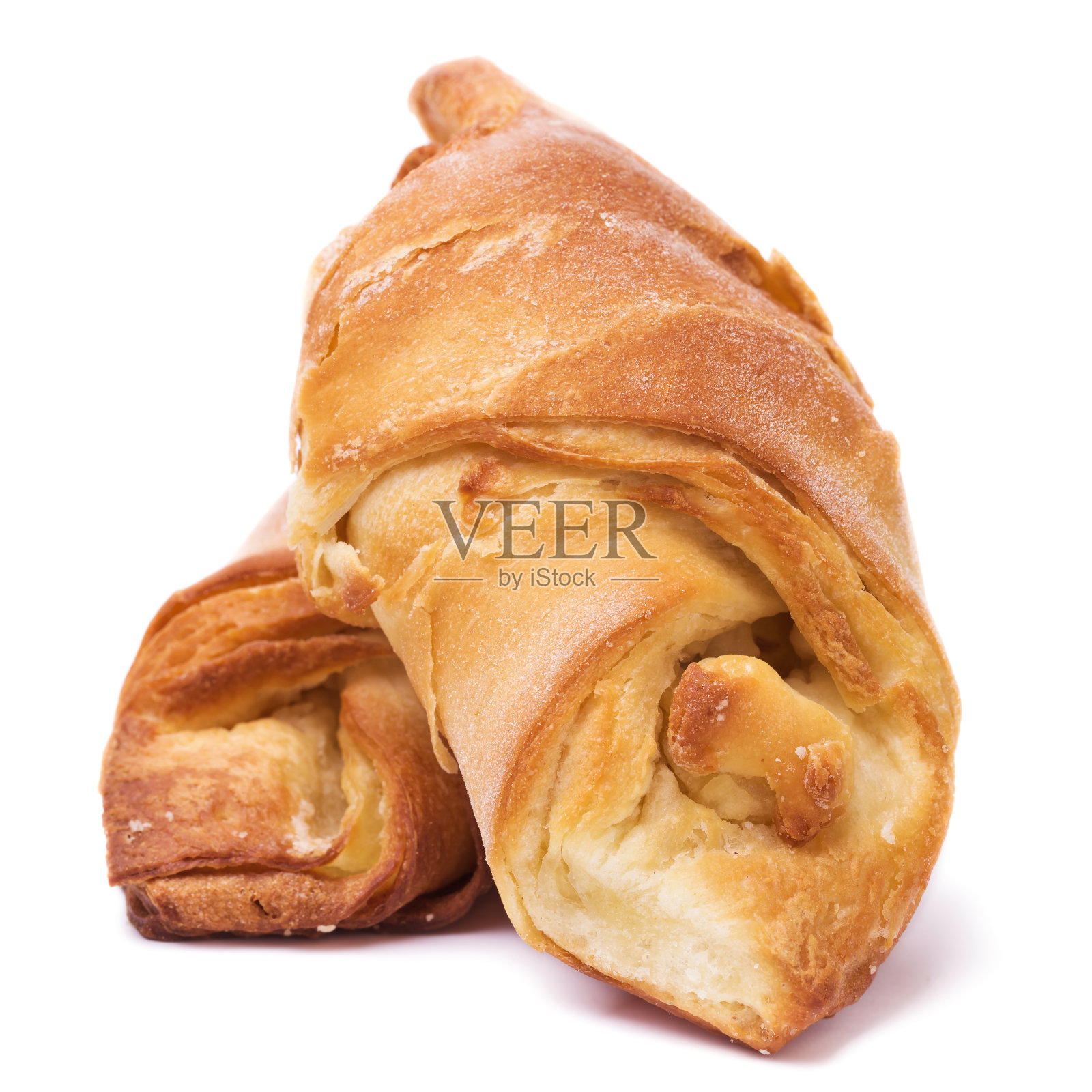 白色背景上孤立的苹果泡芙照片摄影图片