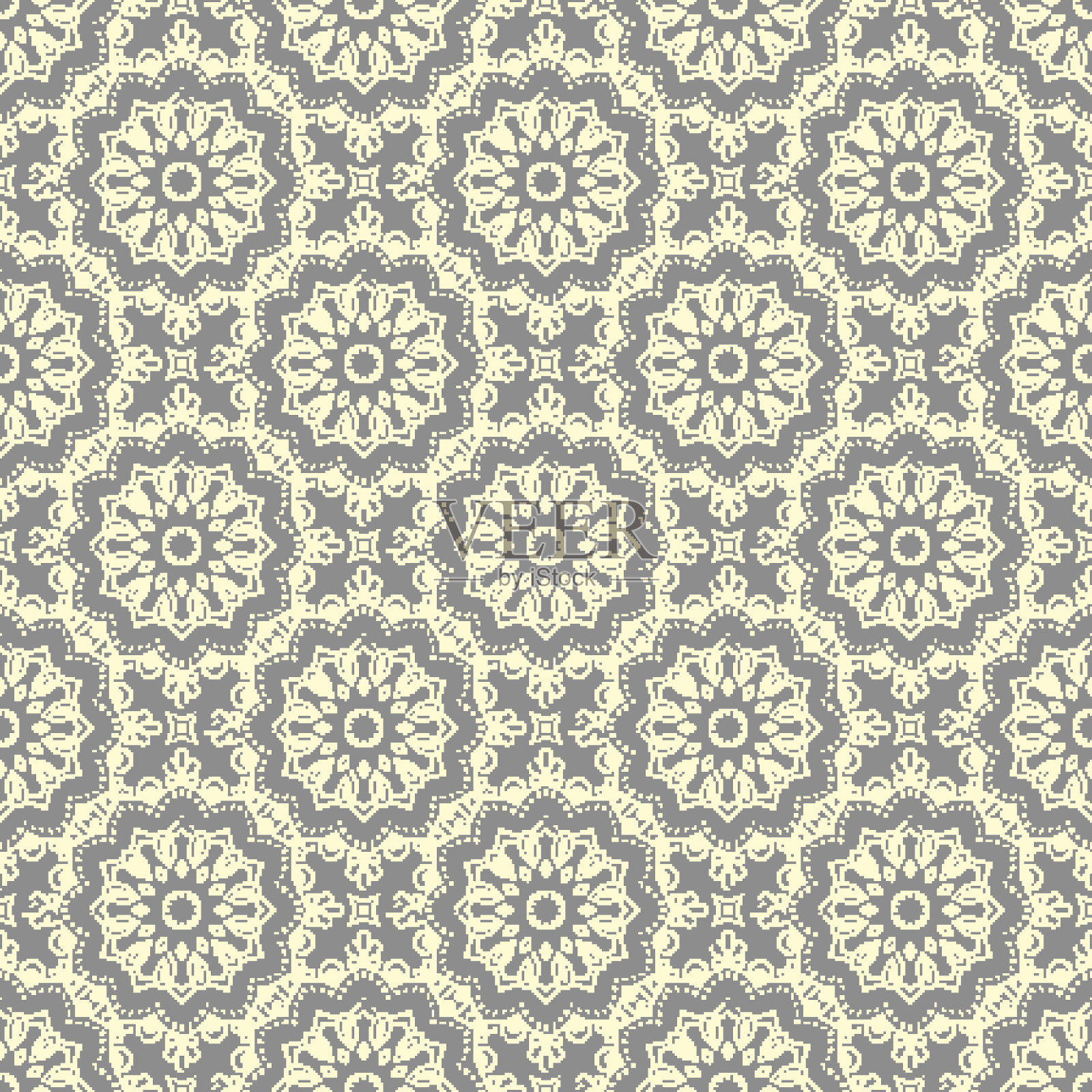 无缝手绘曼荼罗图案。插画图片素材