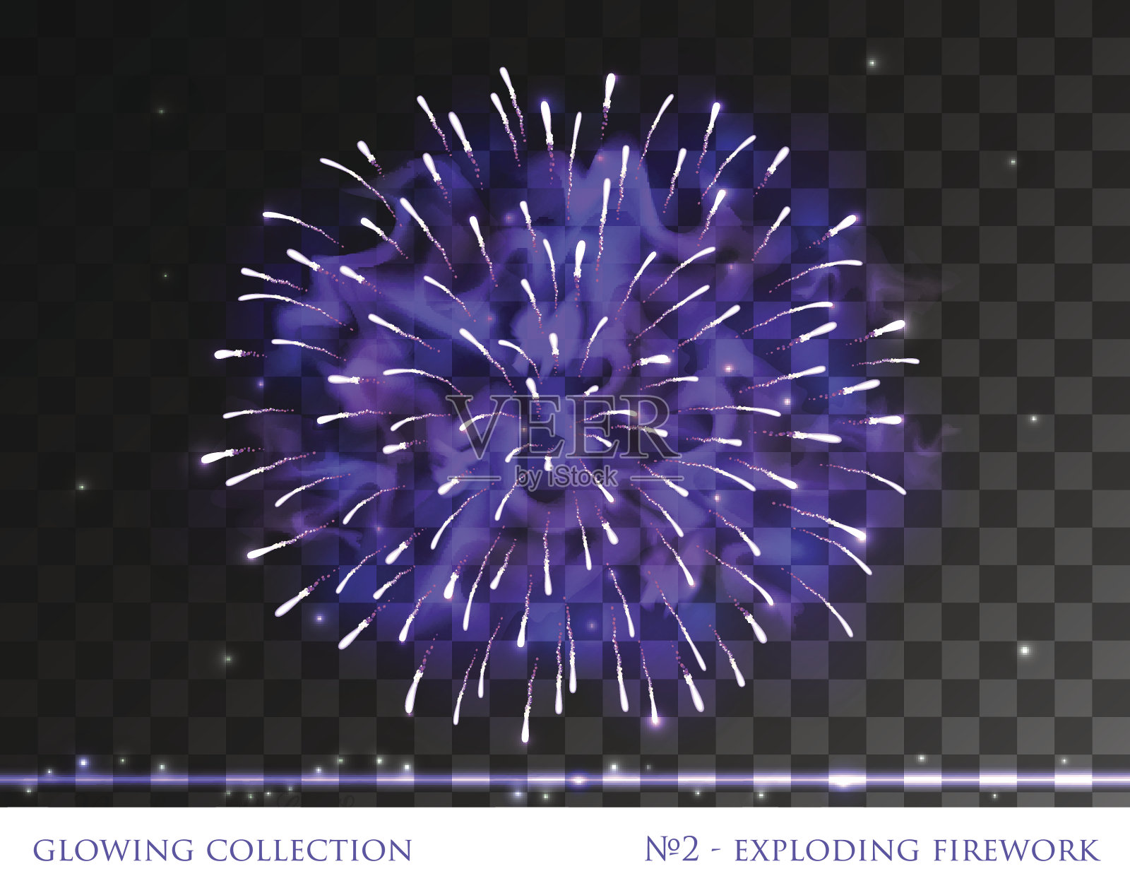 发光的集合。烟花插画图片素材