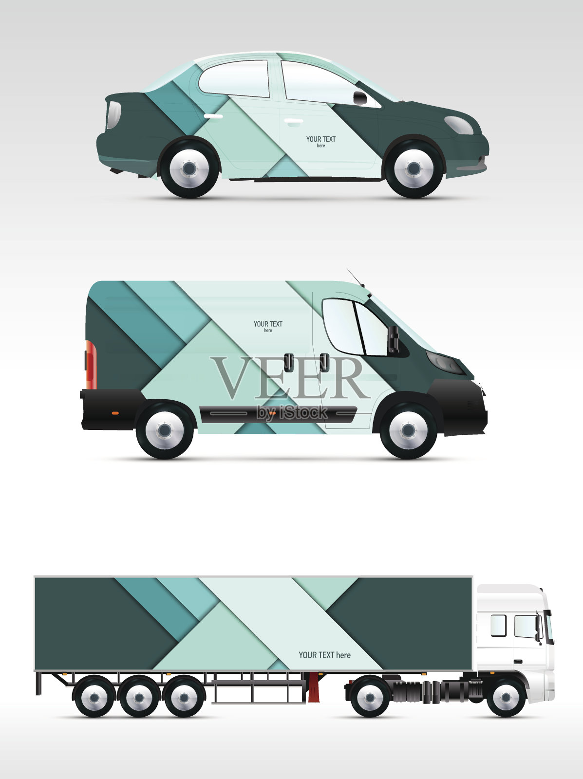 模板车辆的广告，品牌或企业身份。插画图片素材