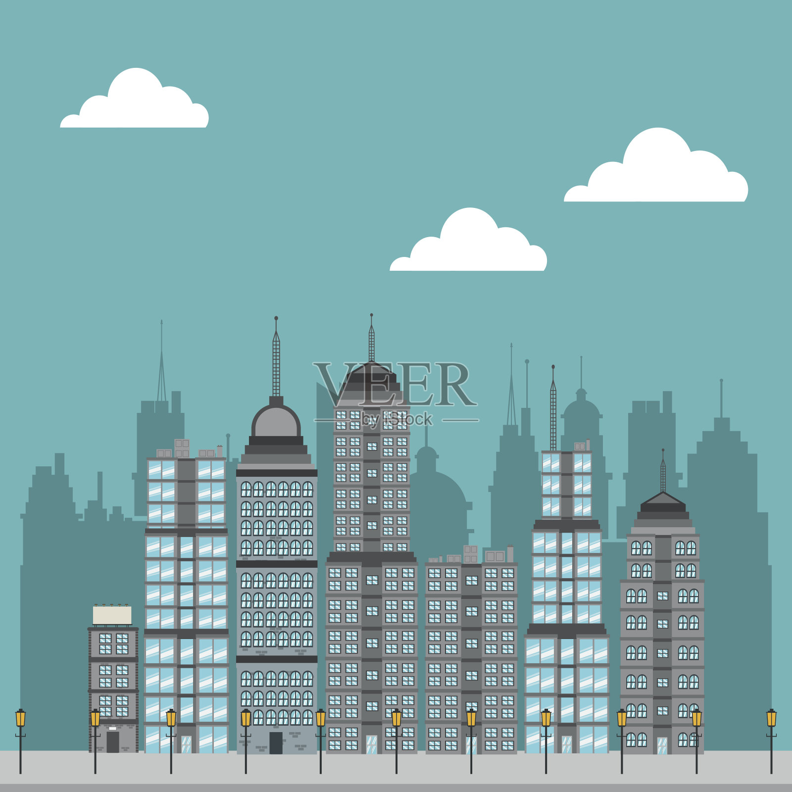 城市与建筑设计插画图片素材