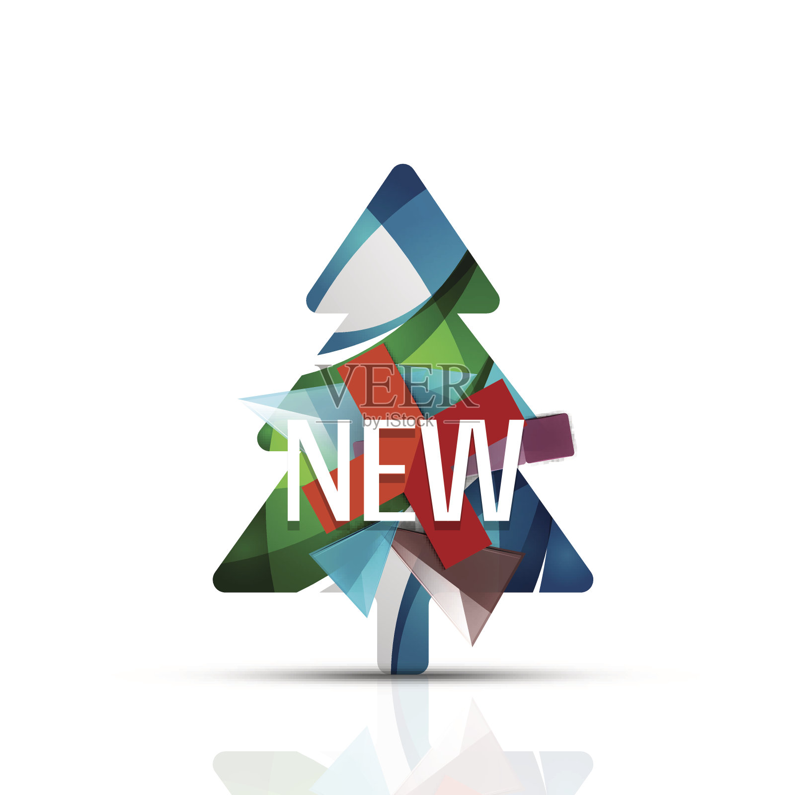 新的促销标签，圣诞徽章插画图片素材