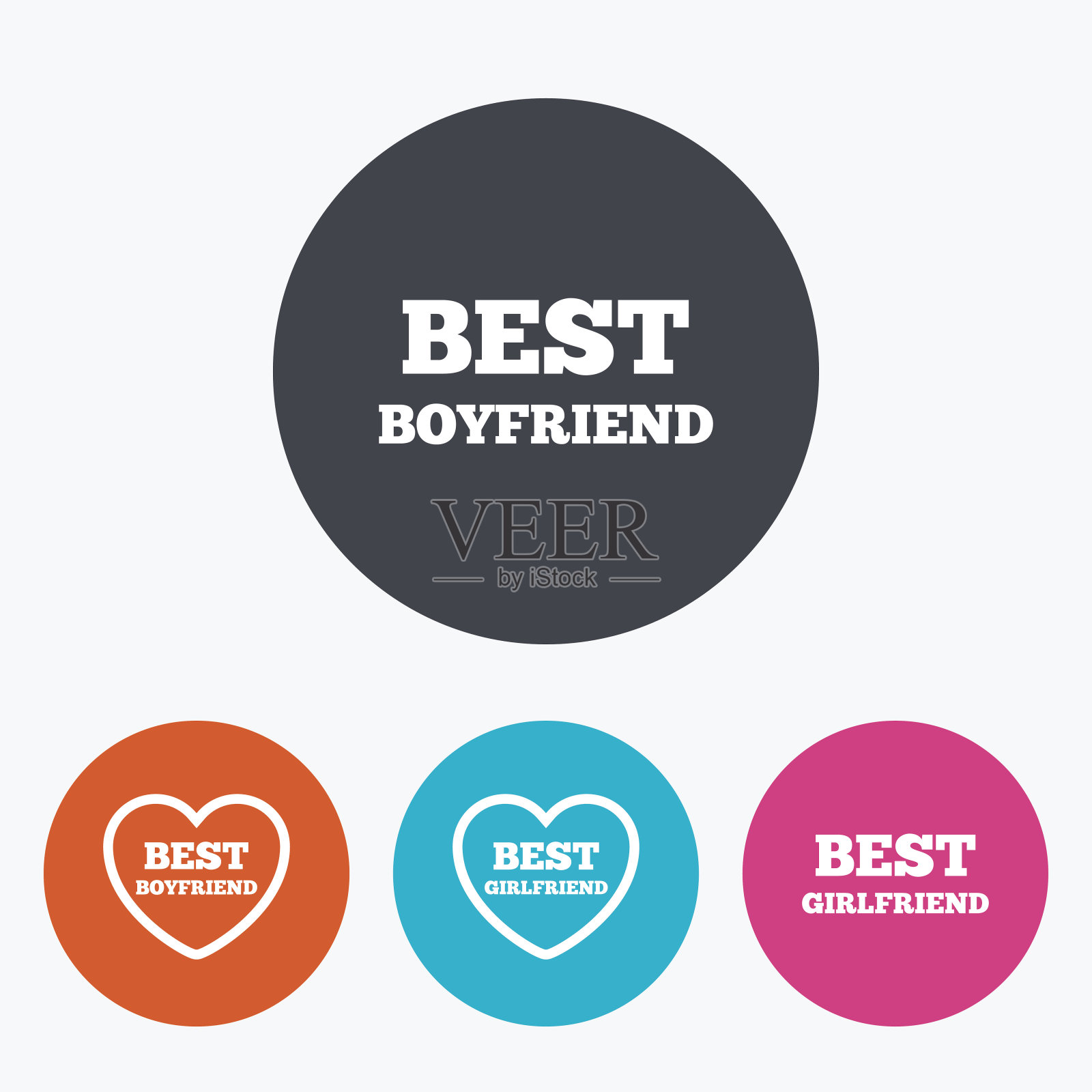 最好的男朋友和女朋友偶像。插画图片素材