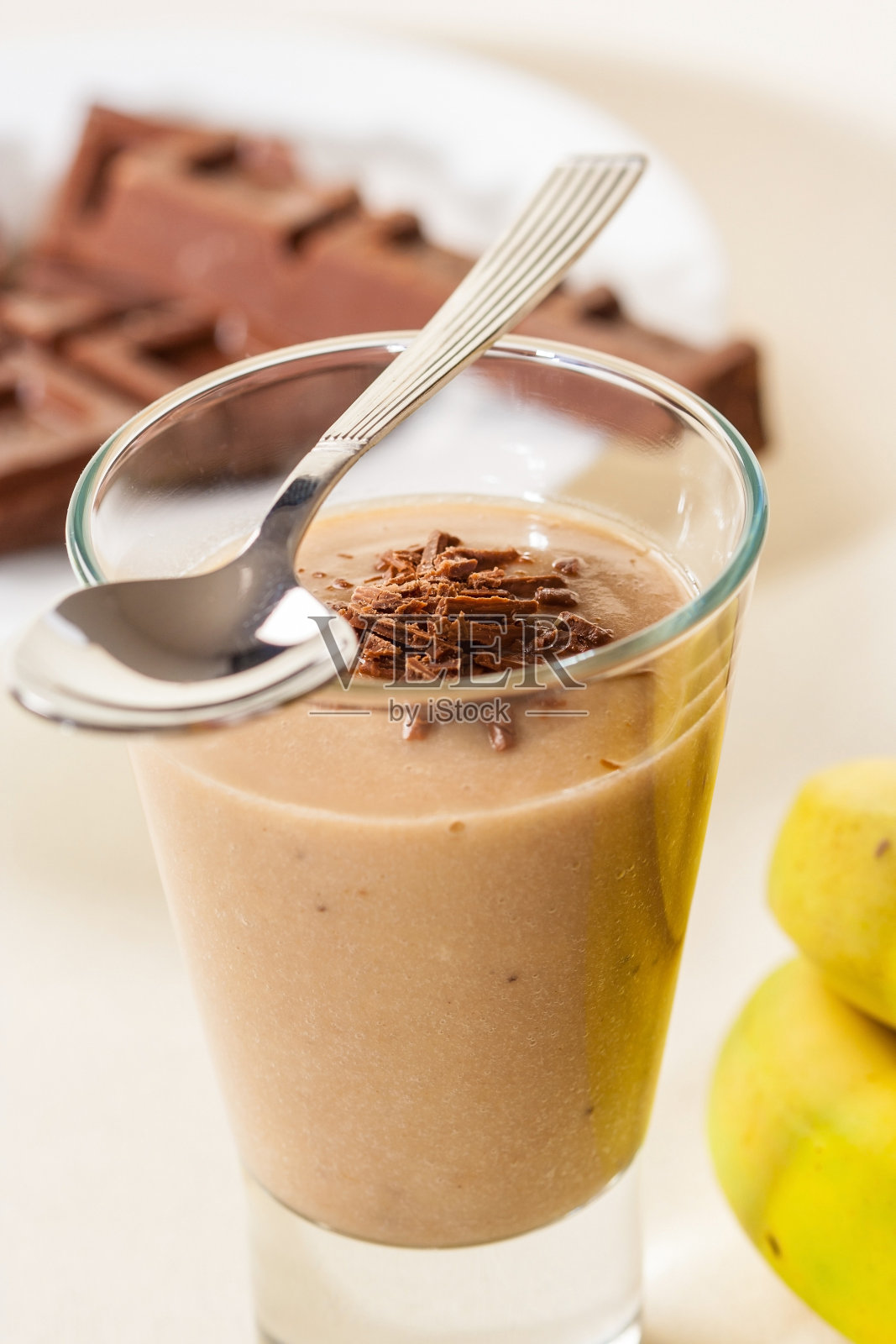 巧克力香蕉奶昔照片摄影图片