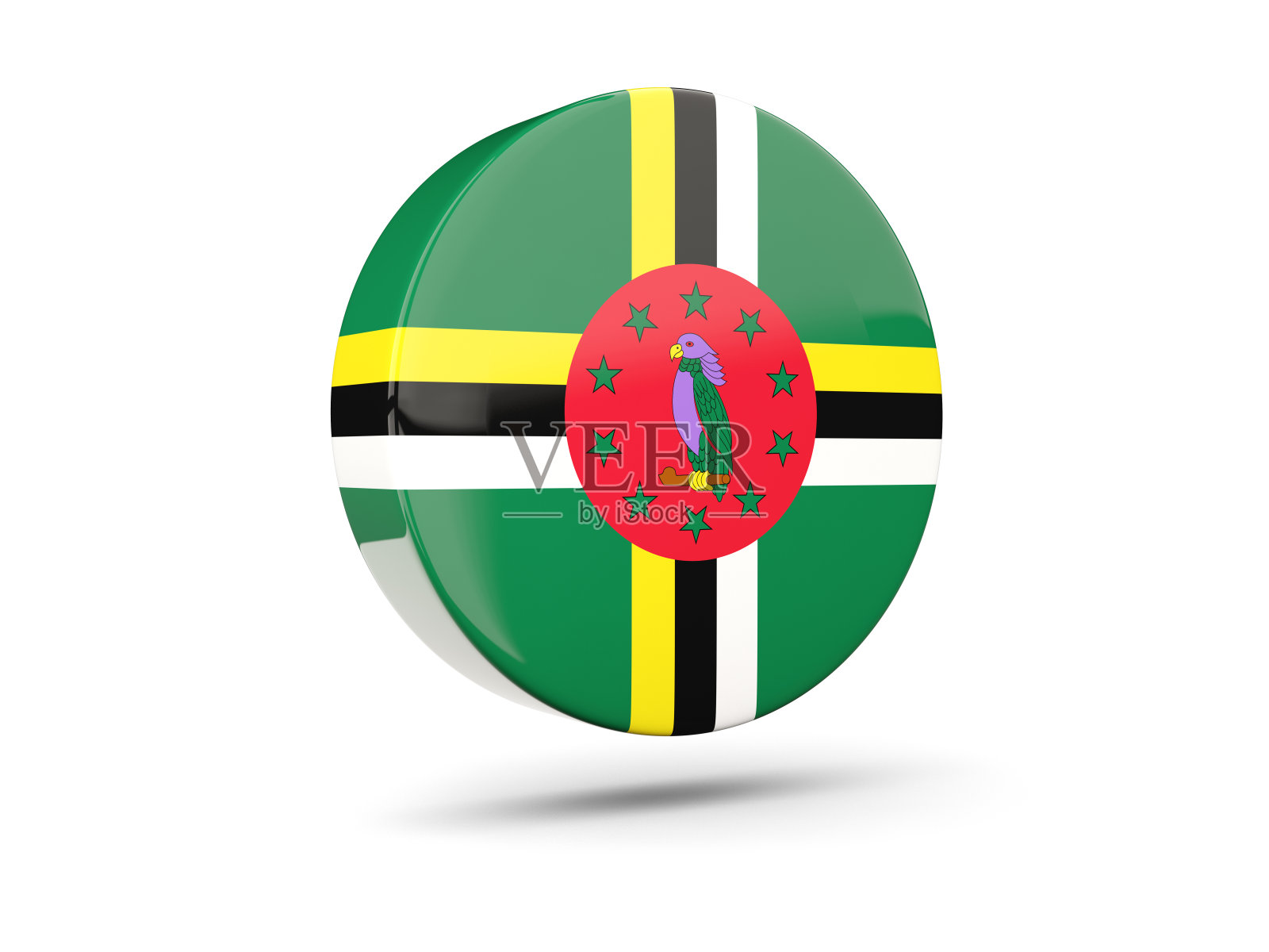圆形图标与多米尼加国旗照片摄影图片
