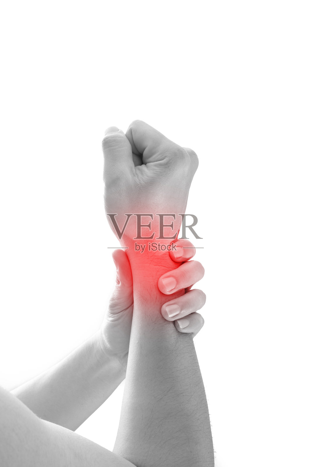 男人手腕疼痛的概念。照片摄影图片