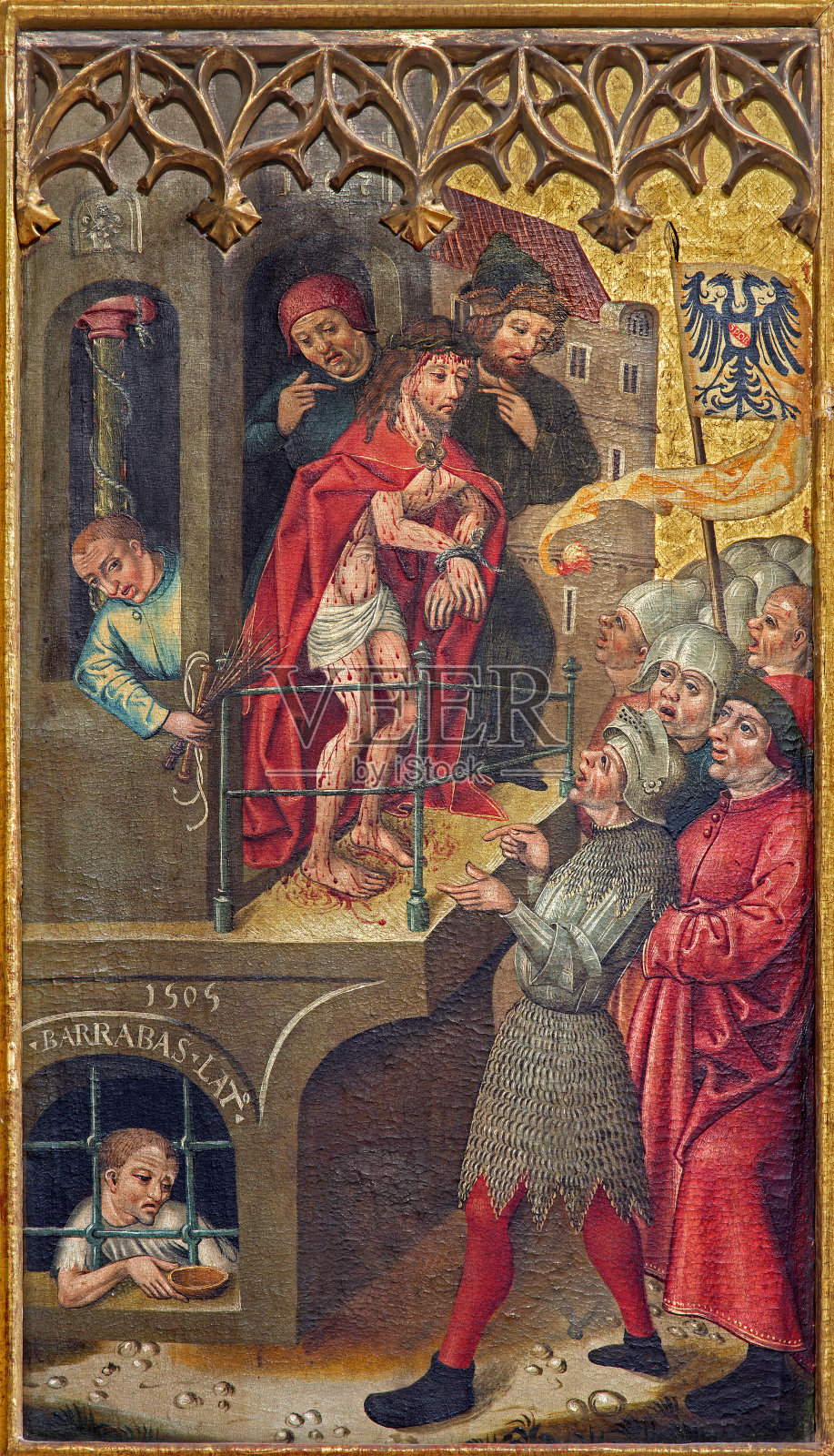 穆尔茨河畔诺伊贝格：《看那个人》耶稣受鞭打插画图片素材