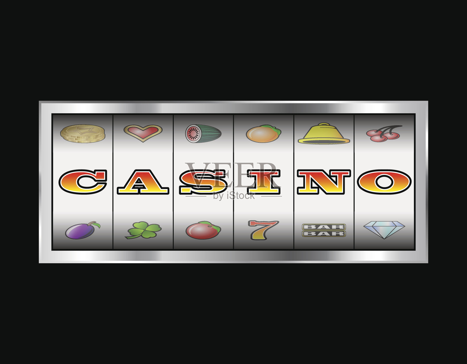 插槽卷轴赌场标志插画图片素材