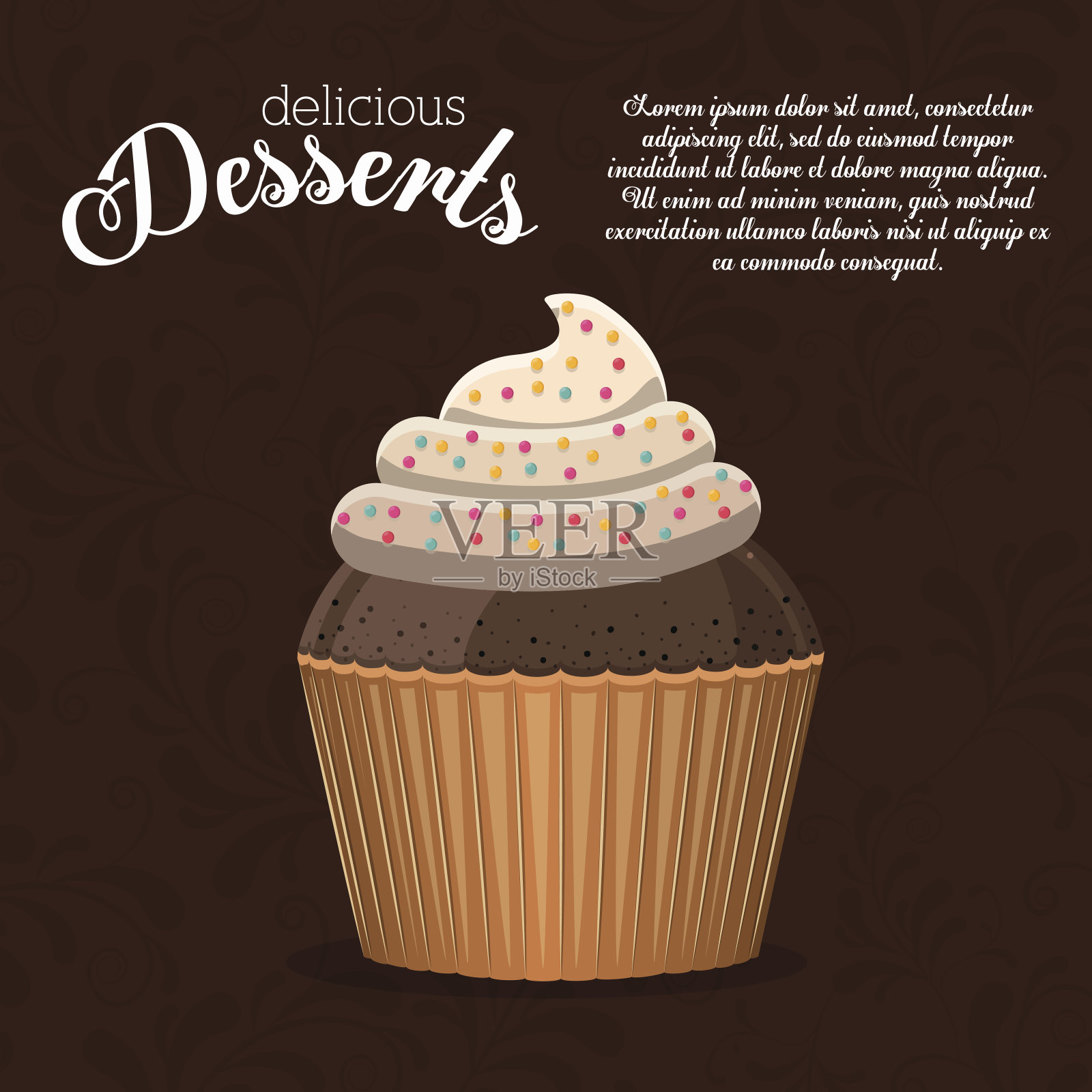 甜点设计，矢量插图。插画图片素材