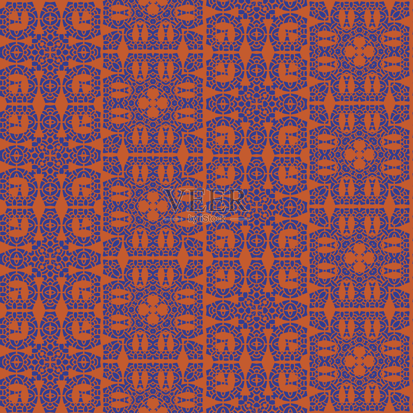 抽象无缝背景。东方风格的正方形瓷砖图案。矢量插图。插画图片素材