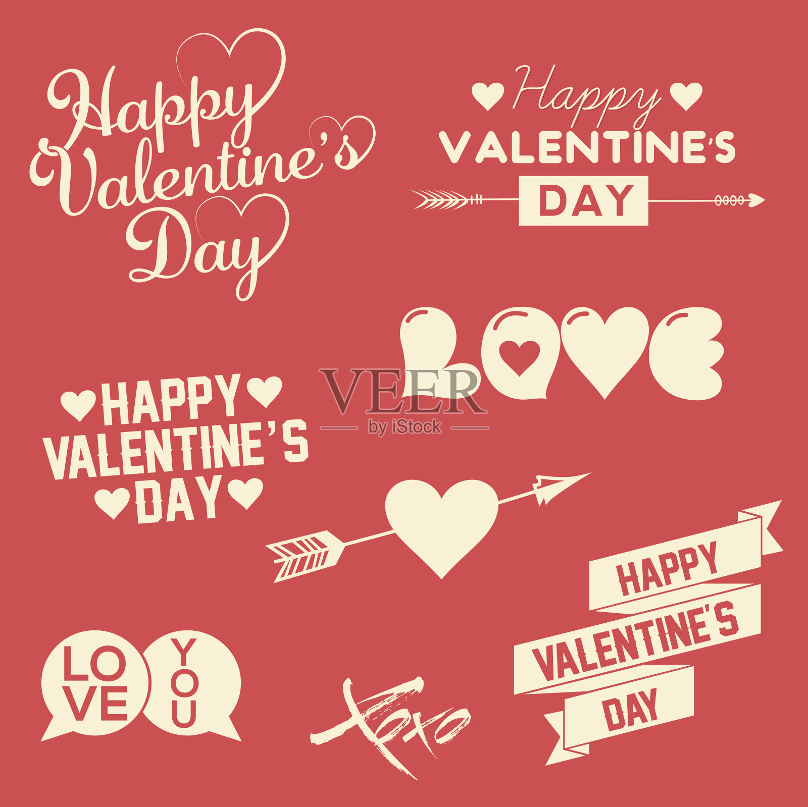 情人节快乐套装设计模板素材