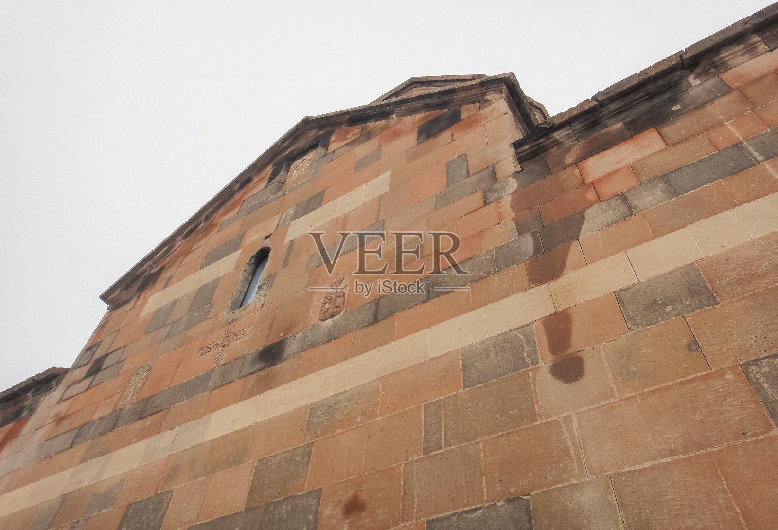 冬天雾天的Khor Virap修道院。亚美尼亚照片摄影图片