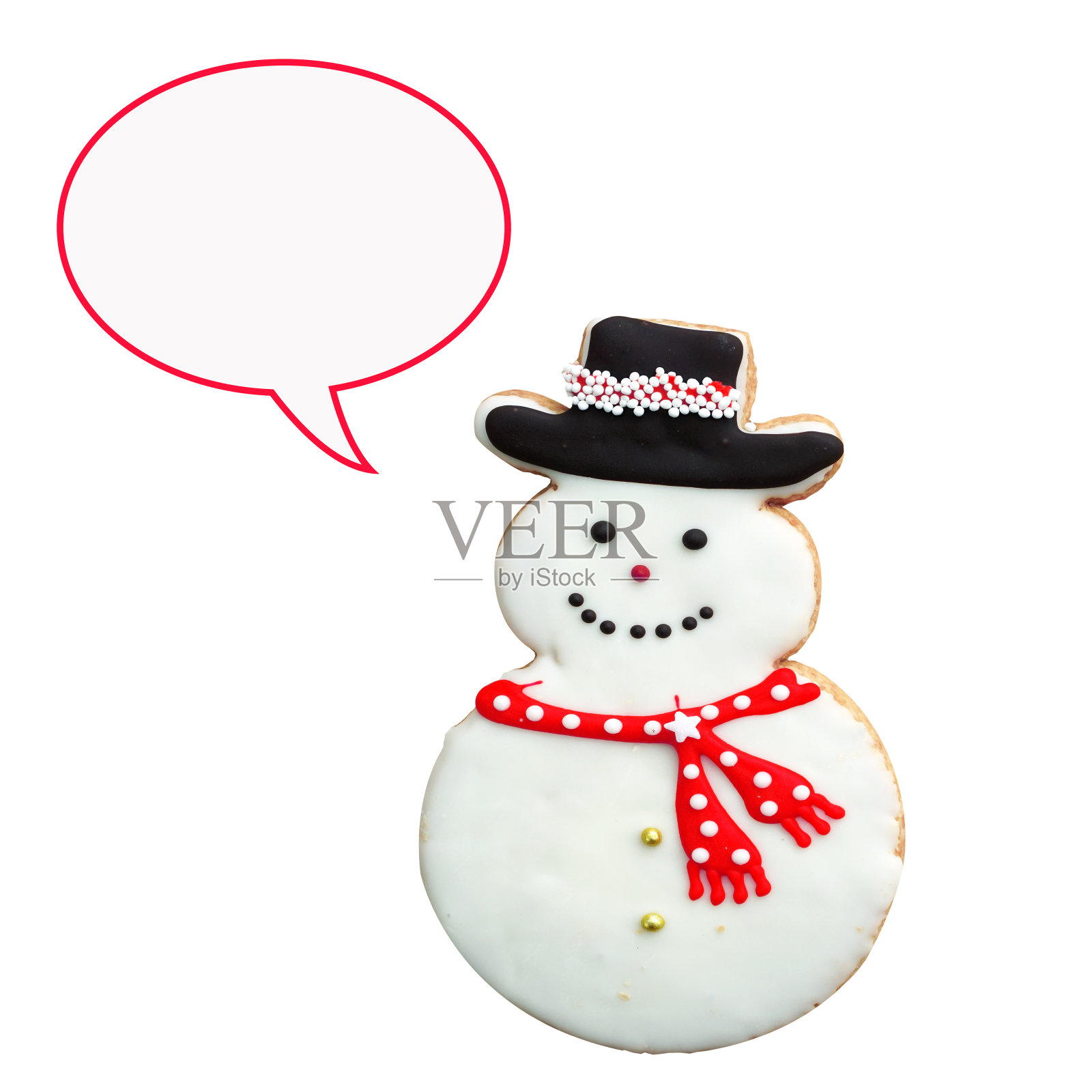 假日雪人姜饼人饼干与callout照片摄影图片