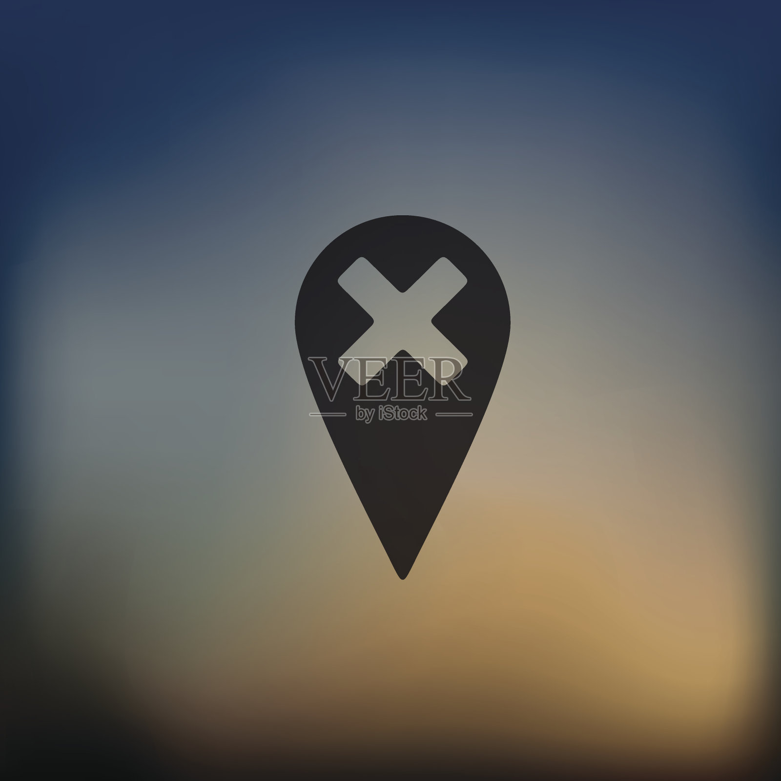 模糊背景上的GPS图标插画图片素材