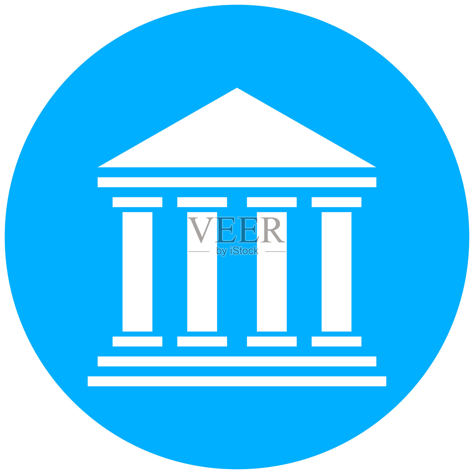 银行图标上的圆形按钮。-轮系列插画图片素材