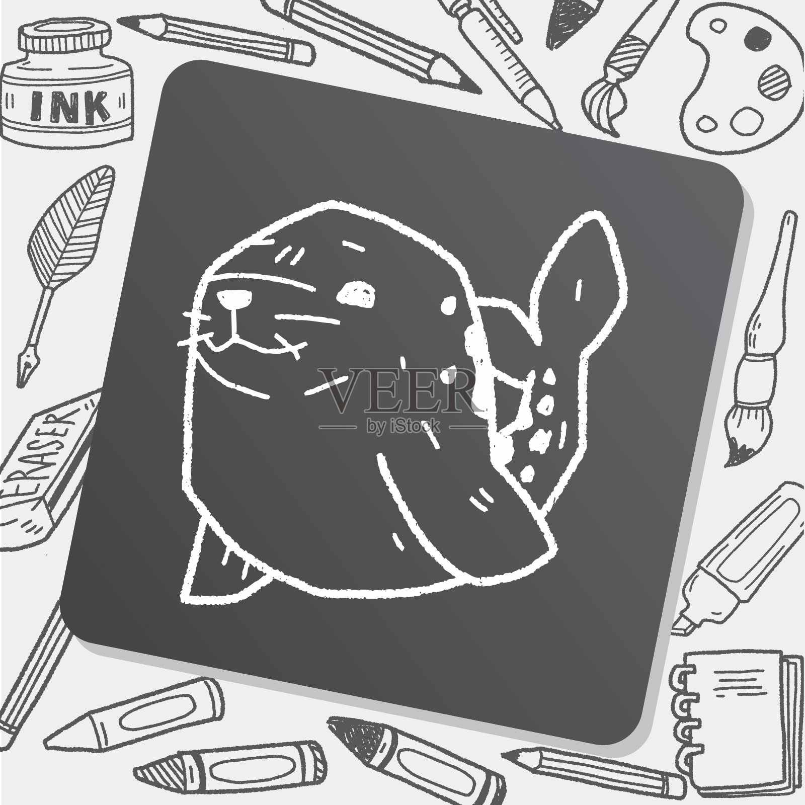 密封涂鸦插画图片素材