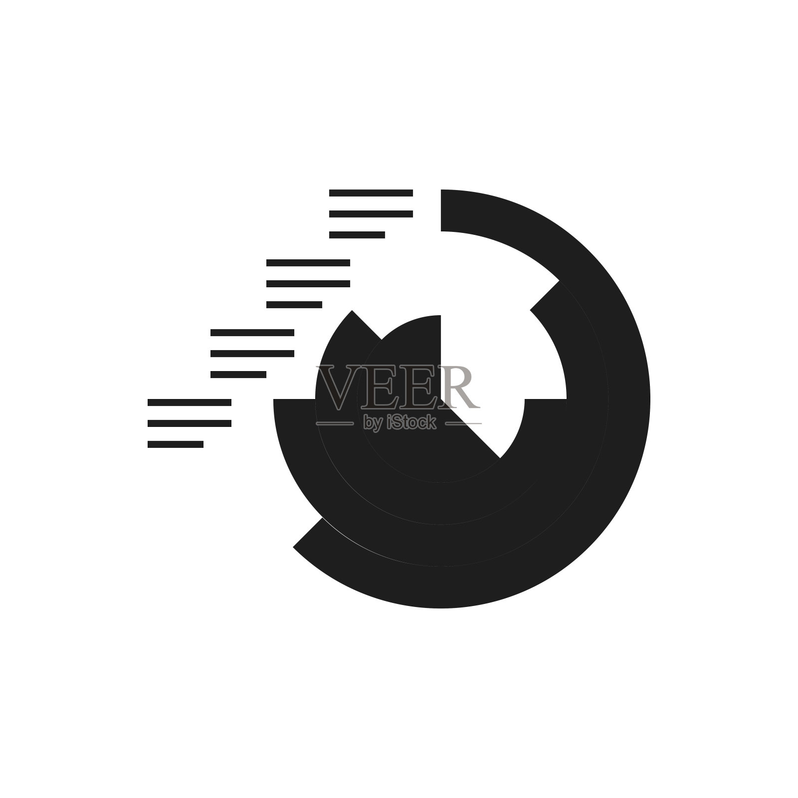 花冠图表图标上的白色背景。-单系列插画图片素材