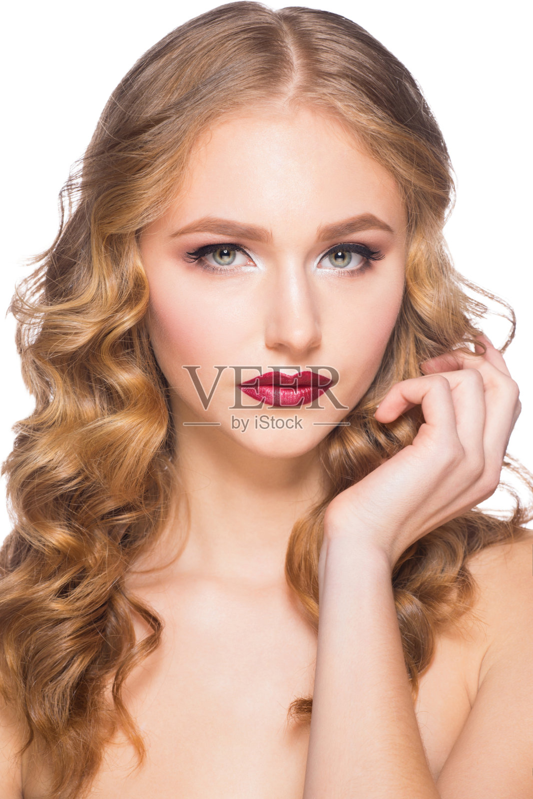 化妆和留发型的女人照片摄影图片