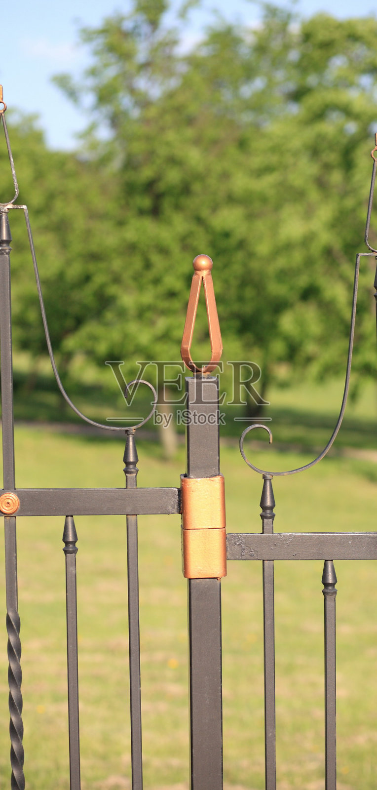 金色装饰的栅栏照片摄影图片