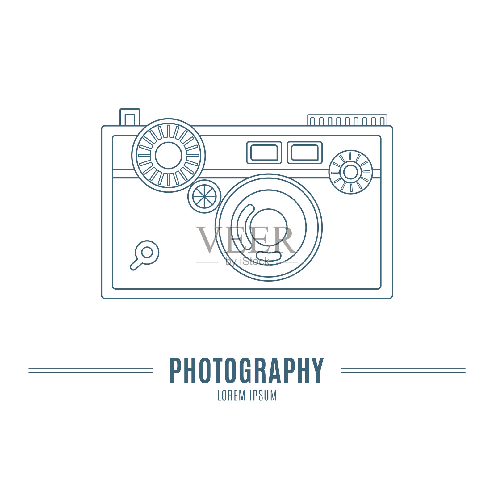 旧相机品牌标识元素，孤立在白色背景设计元素图片