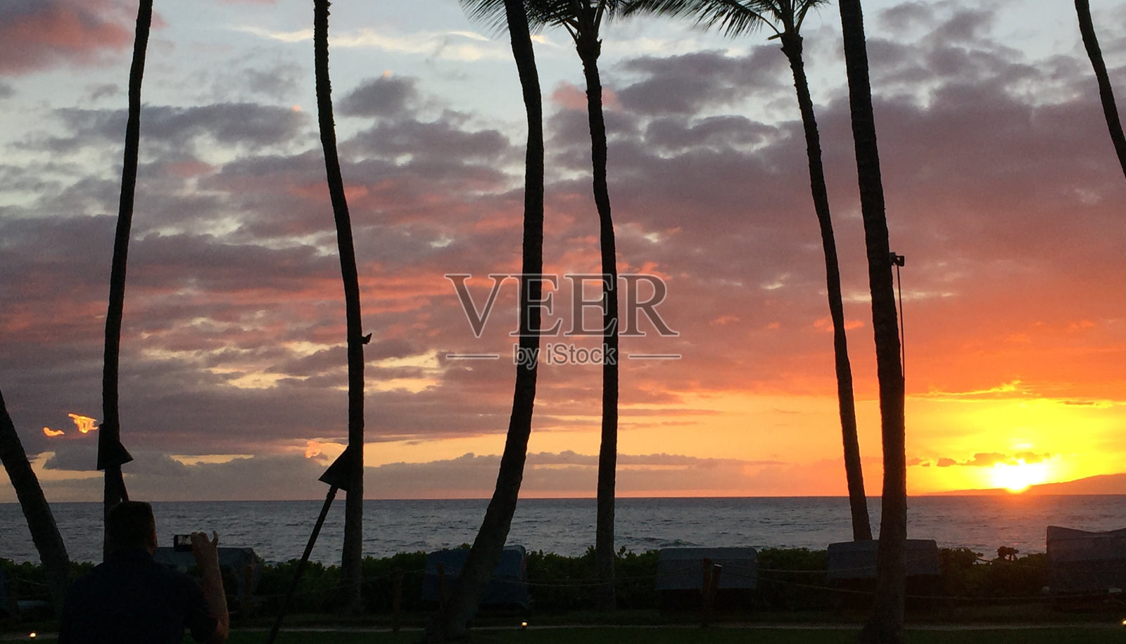 毛伊岛日落照片摄影图片