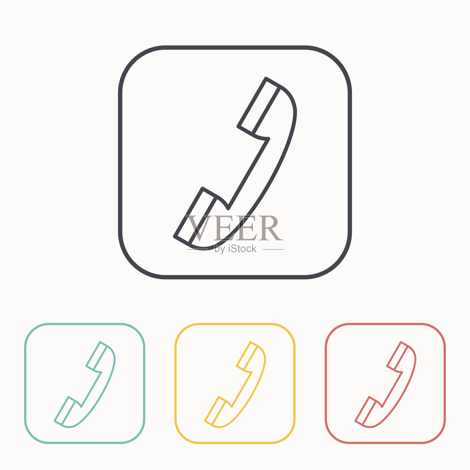 彩色图标设置的手机设计元素图片