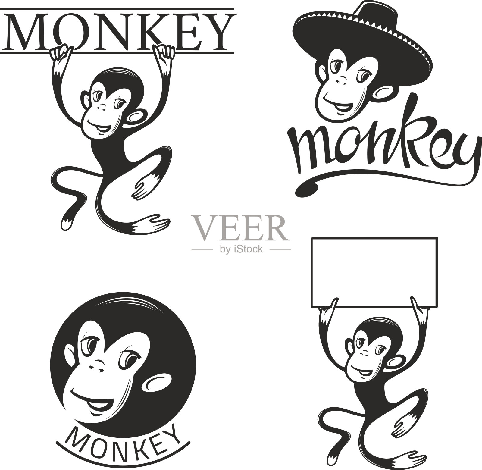 猴子插画图片素材