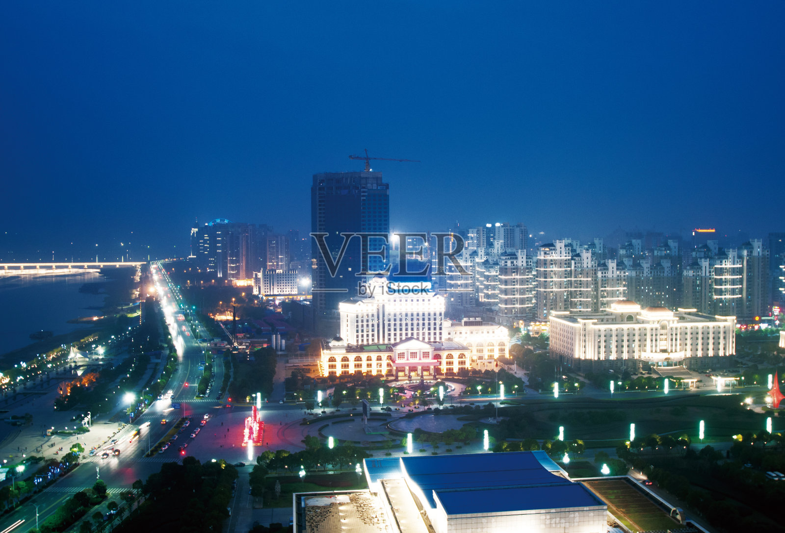 鸟瞰中国上海。照片摄影图片