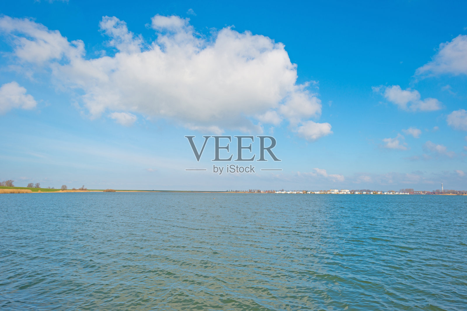 冬日阳光下的湖岸照片摄影图片