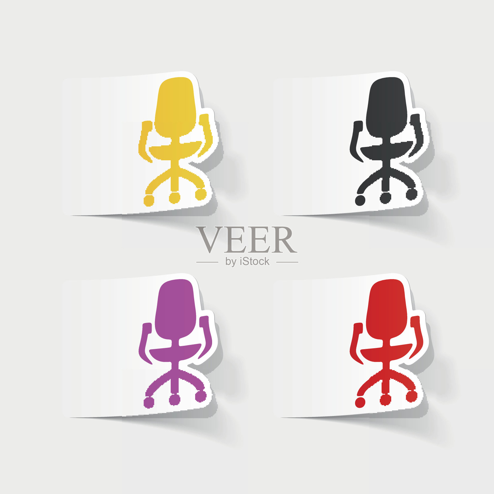 写实设计元素:办公椅插画图片素材