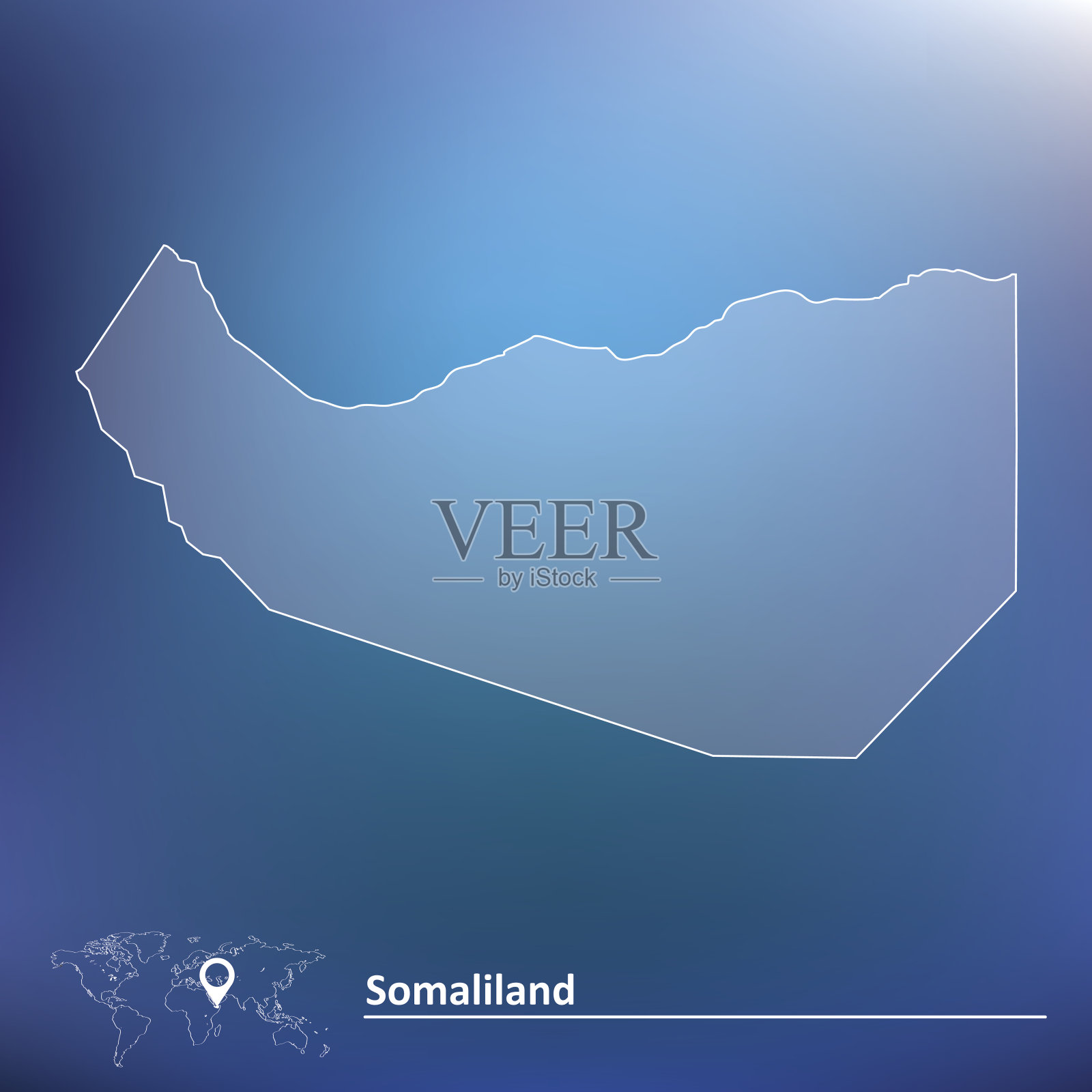 索马里兰的地图插画图片素材