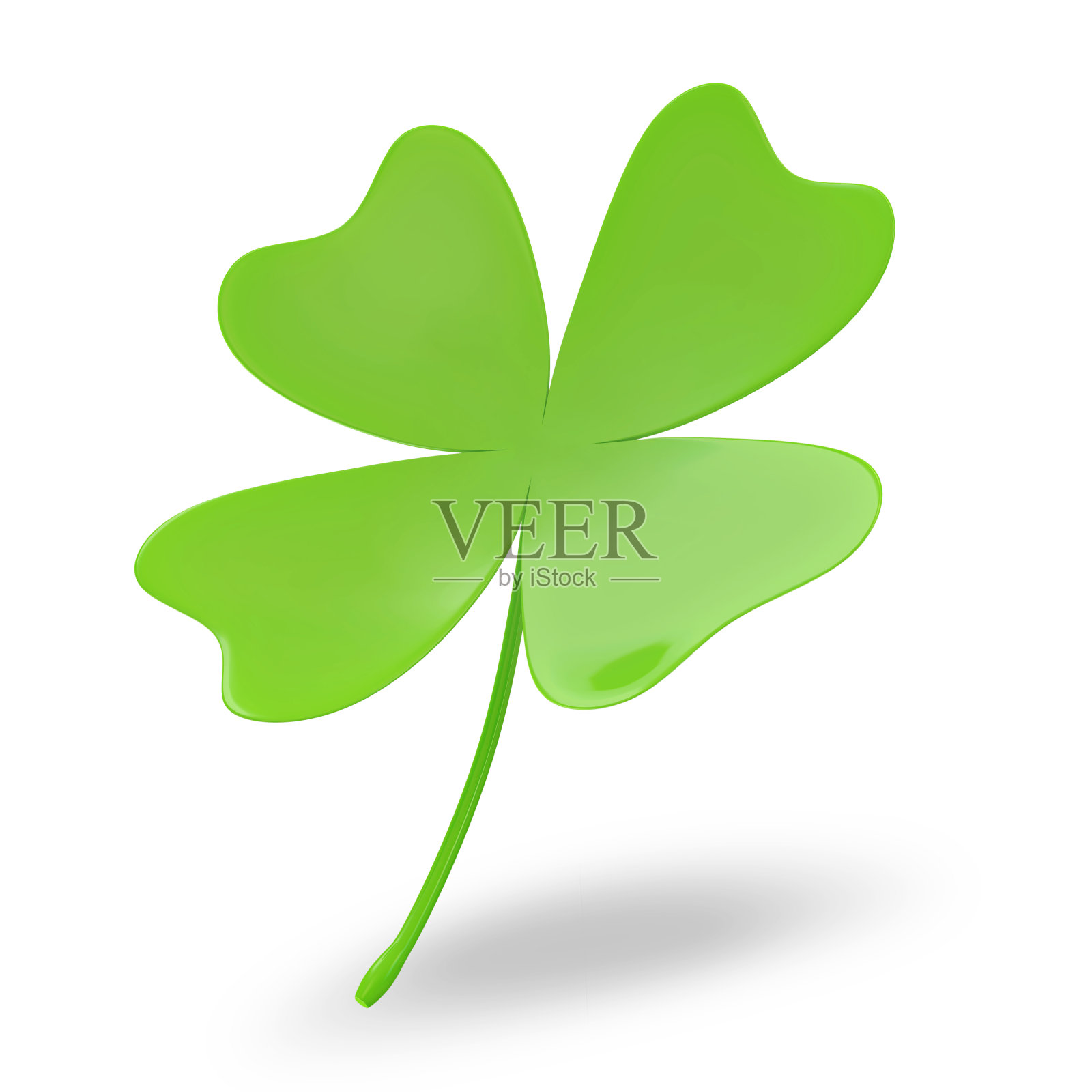 白色背景上的四叶三叶草照片摄影图片